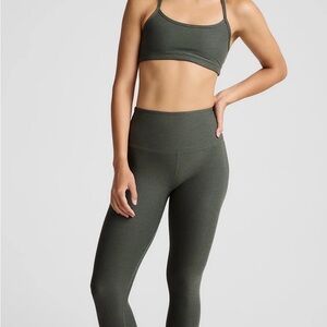 Spacedye Caught In The Midi High Waisted Legging in Heather Green